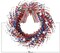 18-inch Patriotic Red, White, and Blue Berries Leaves Wreath for Front Door